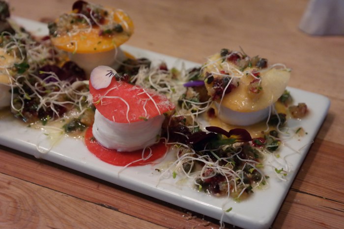 Vegetarian ravioli (with goat's cheese mousse )