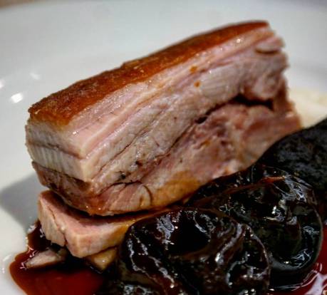 Star of the meal @piquetldn - #sucklingpig w #prune and  #blackpudding - tender meat + crispy skin%